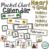 Pocket Chart Calendar Cards Black Gold Classroom Decor Num
