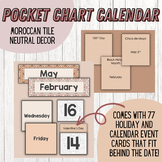 Pocket Chart Calendar | Moroccan Tile | EDITABLE