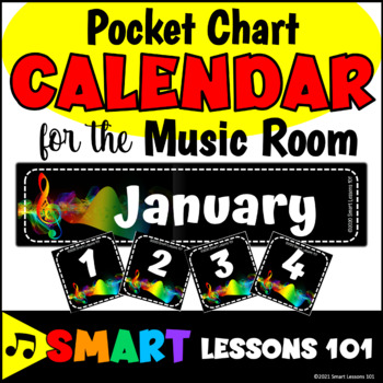 Preview of Pocket Chart Calendar for the Music Class Back to School Bulletin Board