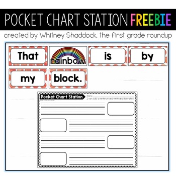 Preview of Pocket Chart Center FREEBIE for Kindergarten
