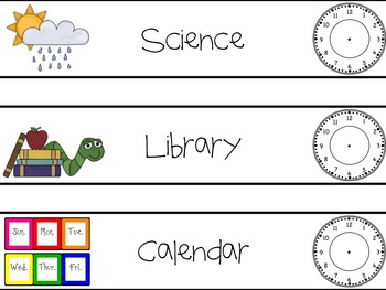 daily schedule pocket chart clipart