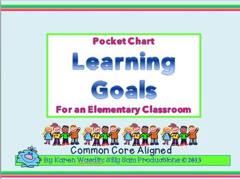 Preview of Pocket Chart Learning Goals for an Elementary Classroom Common Core Aligned