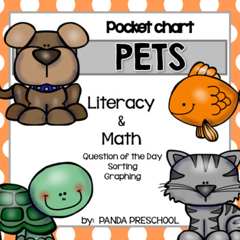 Preview of Pocket Chart Pet Unit Preschool PreK Kinder Literacy & Math Activities