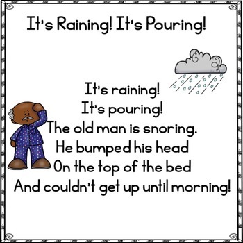 Pocket Chart Poem | It's Raining It's Pouring | Poetry Center | Shared ...