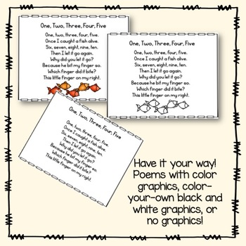 Poem: One, Two, Three, Four, Five Worksheet for Kindergarten - 1st Grade