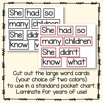 Pocket Chart Poem | There Was an Old Woman Who Lived in a Shoe | Poetry ...