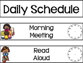 Pocket Chart Schedule Cards by First Grade Fanatics | TpT