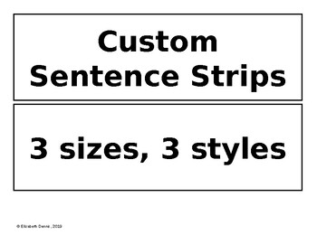 Preview of Custom Pocket Chart Printable Sentence Strips - Editable Templates