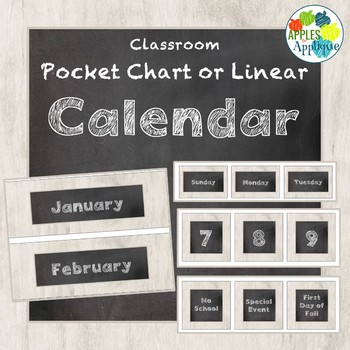 Linear Calendar Pocket Chart