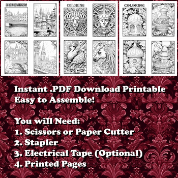 Pocket Coloring Books 9 DIY Printable Mini Gift Party Favor Trick or Treat  PDF