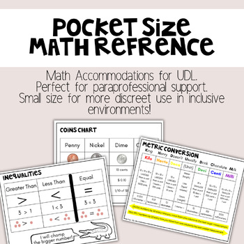 Preview of Pocket Size Math Reference Cards