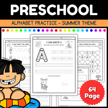 Preview of Pocket of Preschool : Alphabet Handwriting Practice Summer theme of the Morning