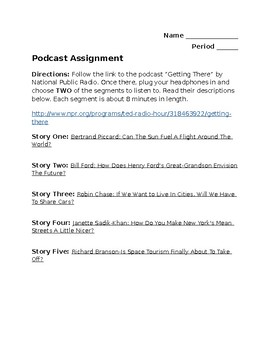 podcast assignment for high school students