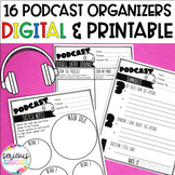 Podcast Graphic Organizers - digital and printable