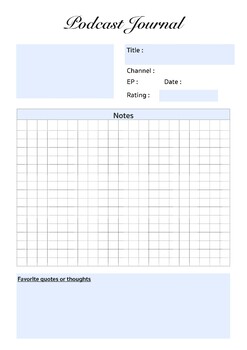 Preview of Podcast Journal