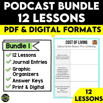 Preview of Podcast Listening Comprehension Lesson Bundle