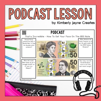 Preview of Podcast Listening Worksheets Amazing Australians