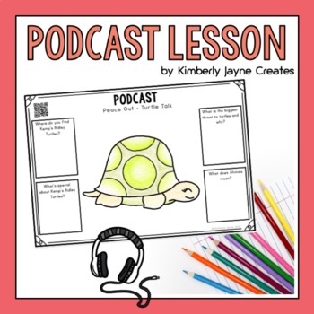 Preview of Podcast Listening Worksheets Turtle Talk Mindfulness Story