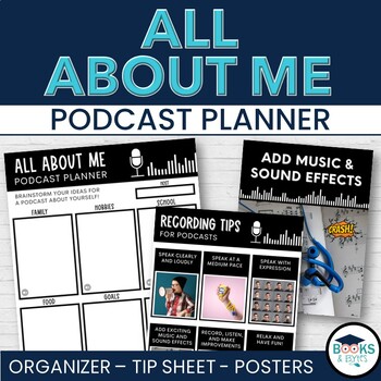 Preview of Podcast Planner All About Me -  Organizer, Recording Tips and Posters