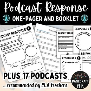 Preview of Podcast Response One-Pager and Booklet | List of Podcasts for the ELA Classroom