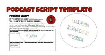 Preview of Podcast Script Template- Alternative to the 5-Paragraph Essay