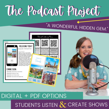 Preview of The Podcast Project l PBL Unit for Student Podcasting l Rubrics l Project Based