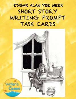 Preview of Poe Task Cards - Writing Prompt  Writing Fluency  Narrative Writing  Rubric Fun