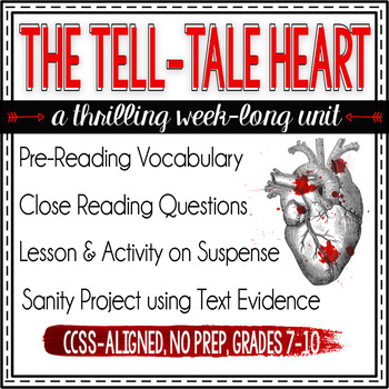 Preview of Poe's The Tell-Tale Heart Unit Plan: lessons, activities, and more!
