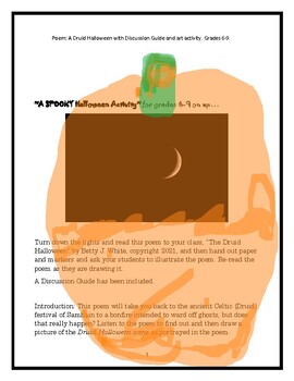 Preview of Poem: An Authentic Halloween with Discussion Guide and Art Activity. Grades 6-9.