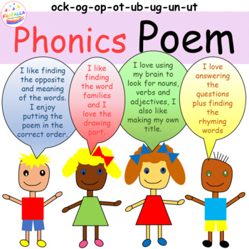 Poem Activities Word Family Ock Og Op Ot Ub Ug Un Ut Vocabulary Grammar