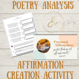 Poetry Analysis & Student Affirmations Activity; Invictus