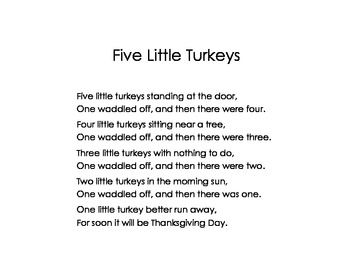 Poem Building for Word Work~Thanksgiving Five Little Turkeys Poem (Daily 5)