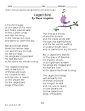 Poem "Caged Bird" by Maya Angelou with Questions