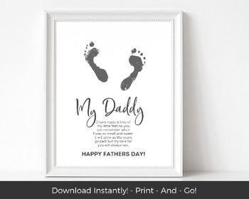 Poem Dad Footprint Art - Printable Father's Day Footprint Craft for Kids