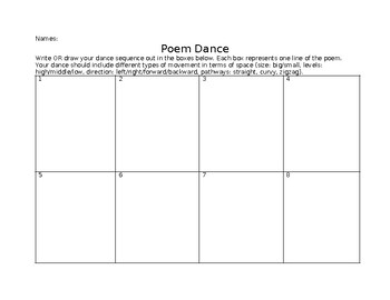 Preview of Poem Dance Lesson Printouts