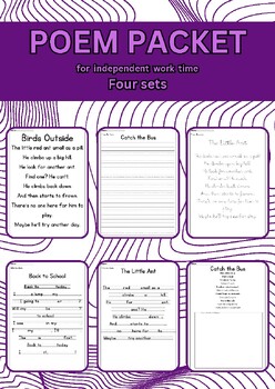 Preview of Poem Notebook for independent work time, centers, writing, handwriting, homework