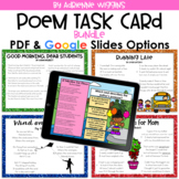 Poem Test Prep Task Card BUNDLE (Google & PDF) Distance Learning