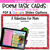 Poem Test Prep Task Cards: A Valentine for Mom (Google & P