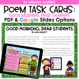 Poem Test Prep Task Cards: Good Morning, Dear Students (Go