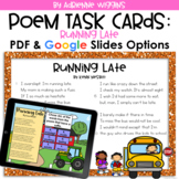 Poem Test Prep Task Cards: Running Late (Google & PDF) Dis