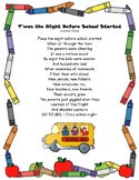 Poem-T'was the Night Before School Started