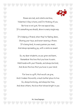 Preview of Poem Valentine's Day - Literature