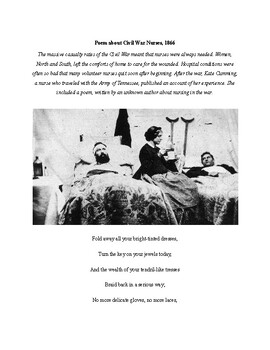 Preview of Poem about Civil War Nurses