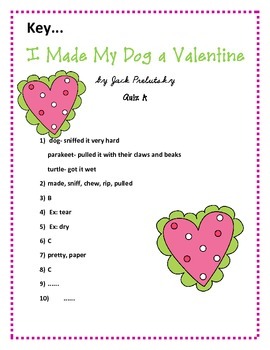 Valentine's Day: Poem and Quiz- I Made My Dog a Valentine by Libby Black