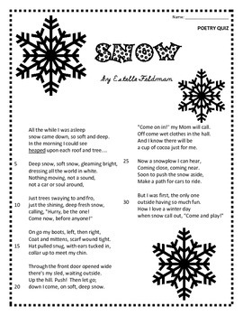 Poem And Quiz- Snow By Libby Black 