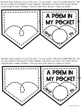 Poem in Your Pocket Day Necklace | Bio Poem Template Bulletin Board