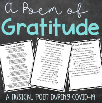 Preview of Poem of Gratitude - Musical Poem During COVID-19 for Distance Learning