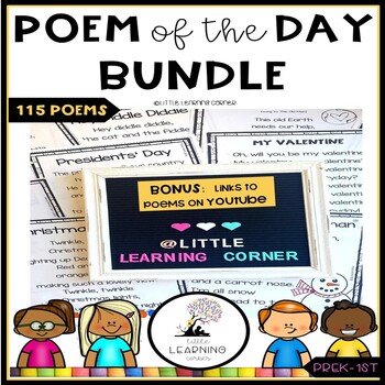 Preview of Poem of the Day Bundle | Poetry Notebook Journals | Poems PreK, K, First Grade