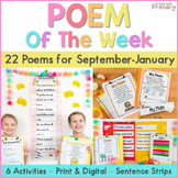 Poem of the Week 1 - Weekly Poems & Poetry Shared Reading & Fluency Activities