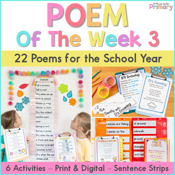 Preview of Poem of the Week Shared Reading Poems & Activities with Penguin & Snow Poetry